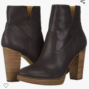 Lucky Brand Quintei Leather Ankle Boots (Black) Size 12 US / 44 EU